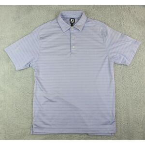 Mens Footjoy Purple Striped Golf Polo Shirt Size L Polyester Golf -‎ Stains